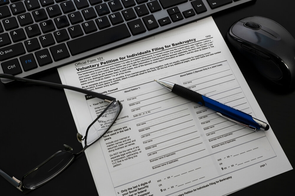 A bankruptcy form for filing in Michigan